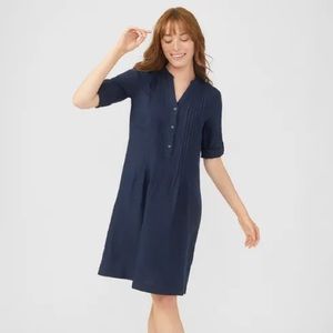 J McLaughlin Riviera Linen Dress, Navy, Size Large